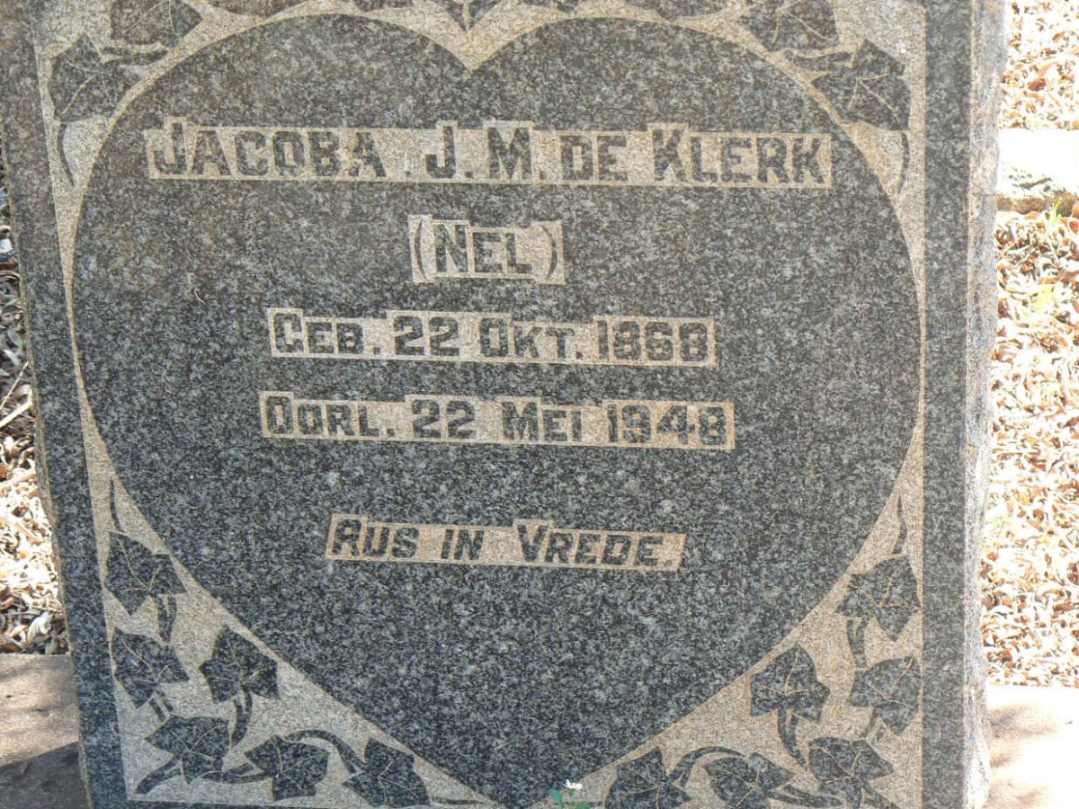 KLERK Jacoba J.M., de nee NEL 1868-1948