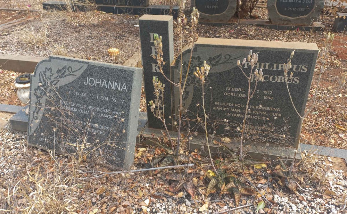 KLERK Philippus Jacobus, de 1912-1998 &amp; Johanna 1915-2004