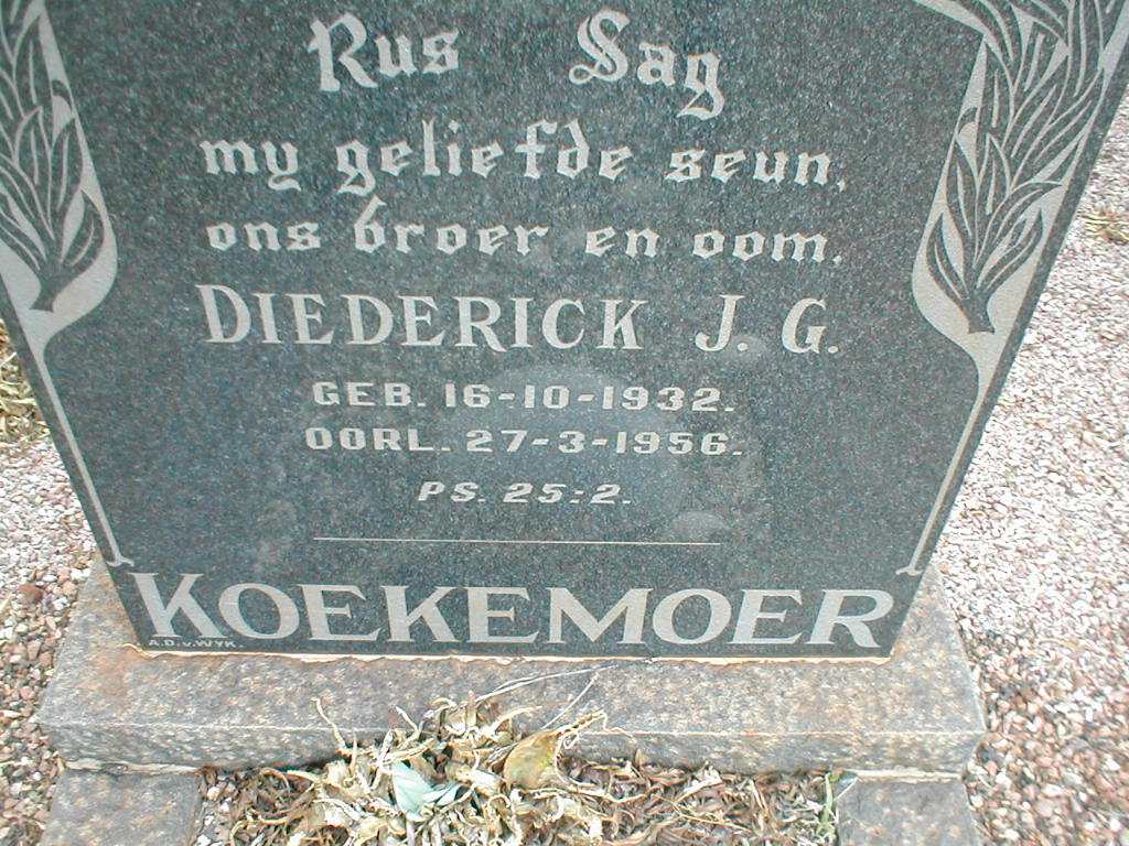 KOEKEMOER Diederick J.G. 1932-1956