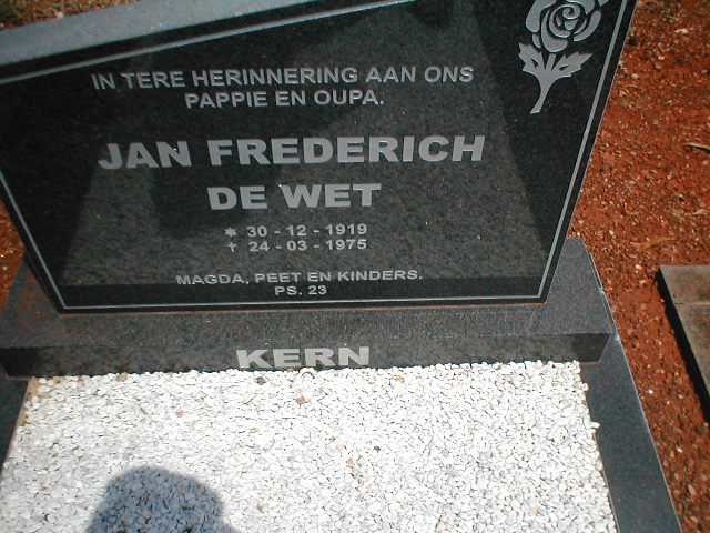 KERN Jan Frederick de Wet 1919-1975