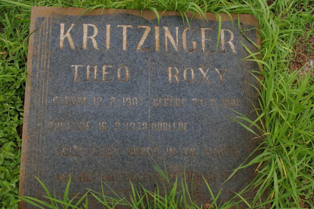 KRITZINGER Theo 1907-1978 &amp; Roxy 1906-