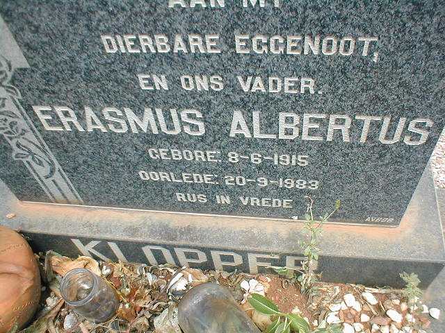 KLOPPER Erasmus Albertus 1915-1983