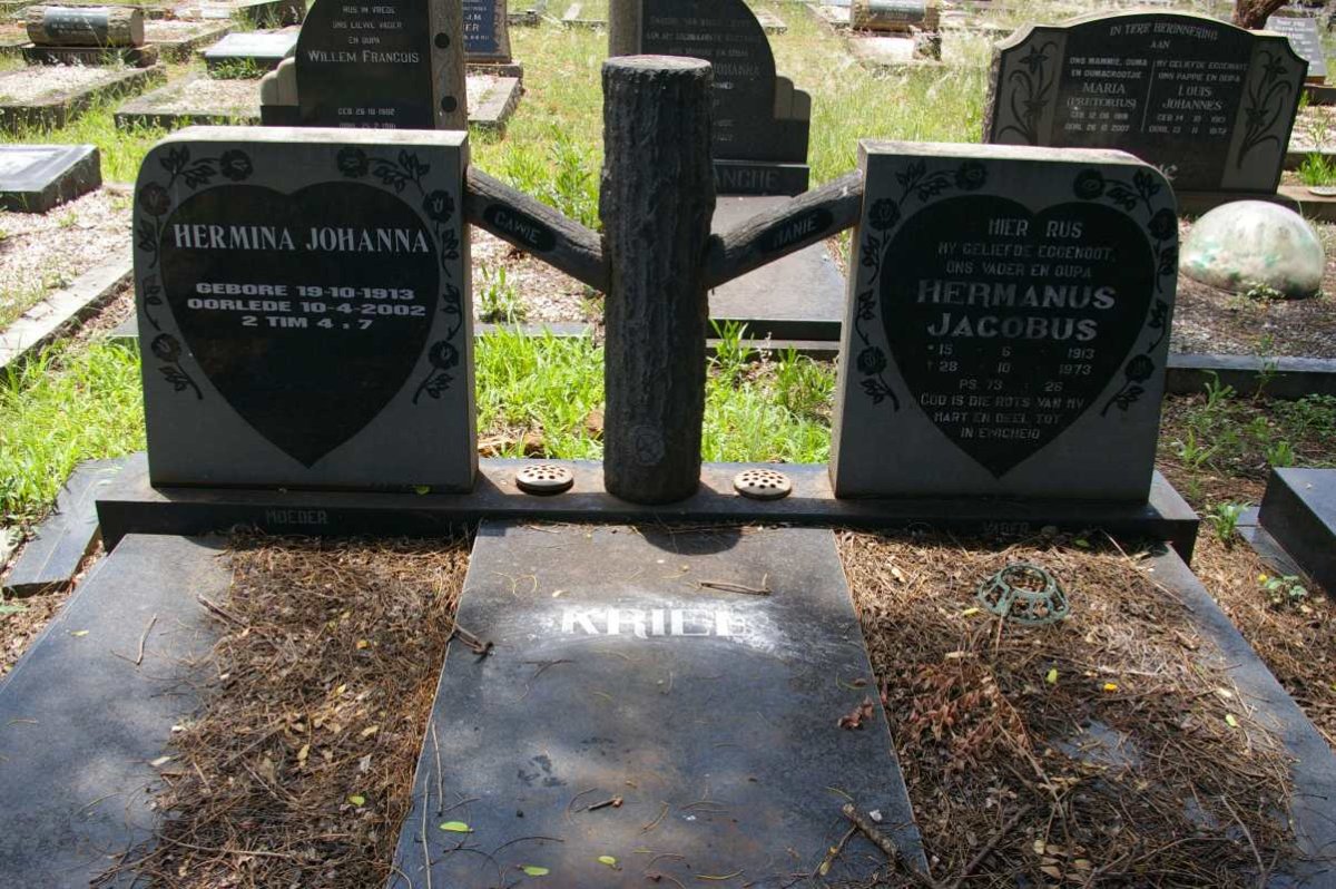 KRIEL Hermanus Jacobus 1913-1973 &amp; Hermina Johanna 1913-2002