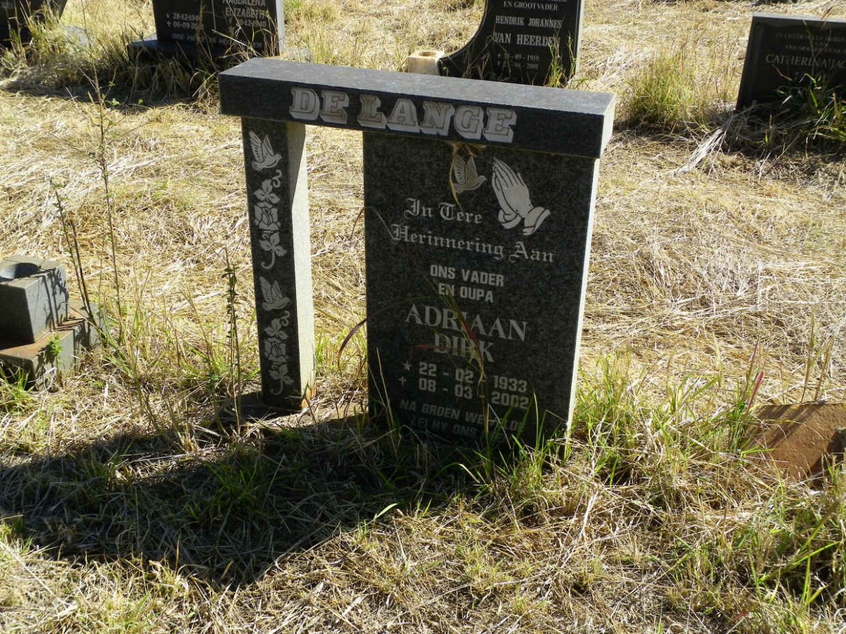 LANGE Adriaan Dirk, de 1933-2002