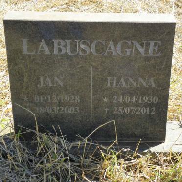 LABUSCAGNE Jan 1928-2003 & Hanna 1930-2012