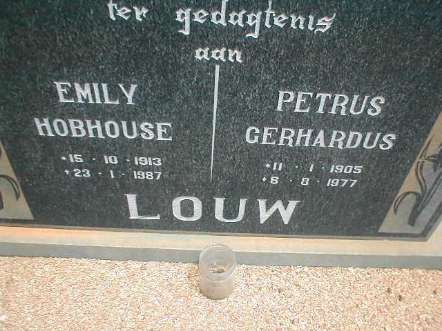 LOUW Petrus Gerhardus 1905-1977 &amp; Emily Hobhouse 1913-1987