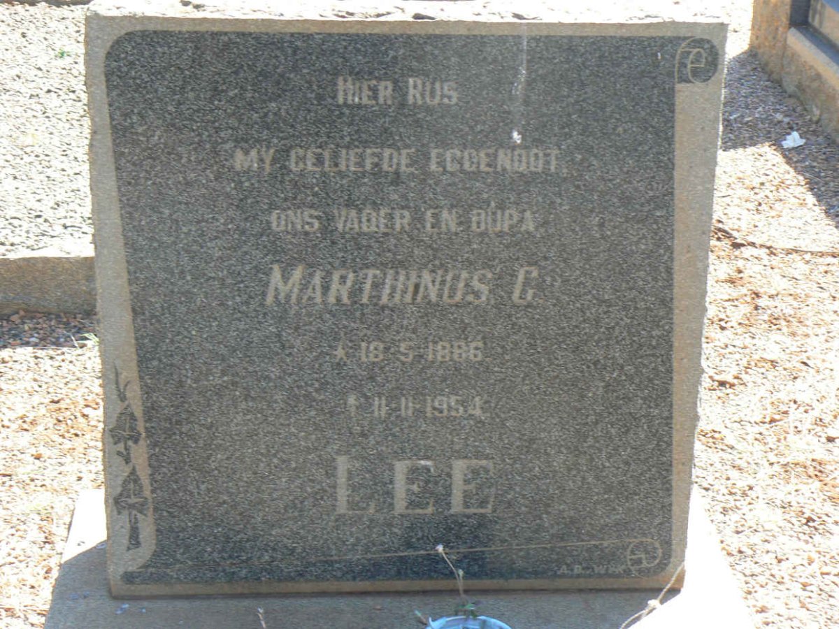 LEE Marthinus C. 1886-1954