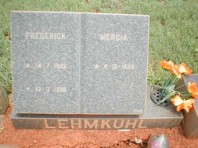 LEHMKUHL Frederick 1926-1996 &amp; Mercia 1939-