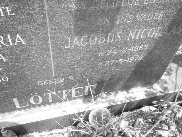 LOTTER Jacobus Nicolaas 1983-1978 & Susanna Maria Madalena 1904-1980 _1