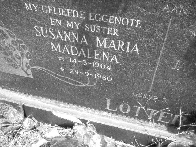 LOTTER Jacobus Nicolaas 1983-1978 & Susanna Maria Madalena 1904-1980 _2