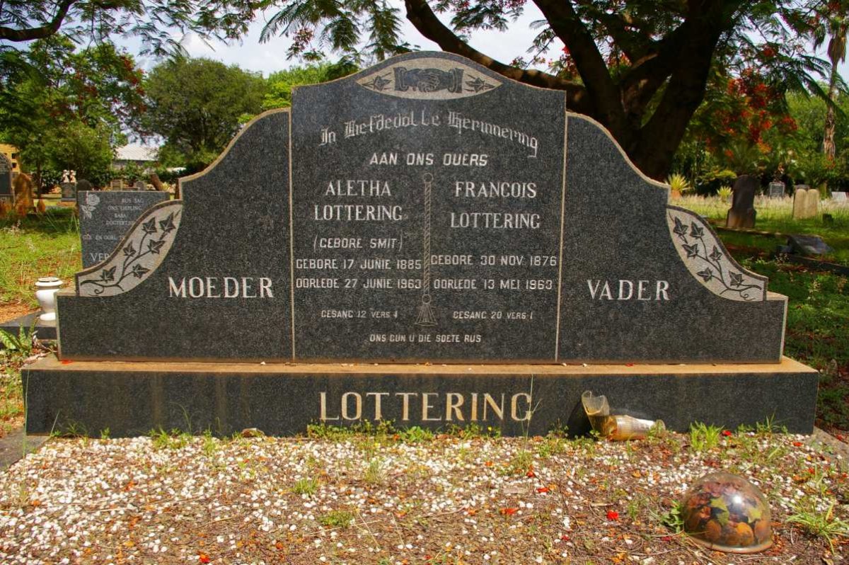 LOTTERING Francois 1876-1963 &amp; Aletha SMIT 1885-1963