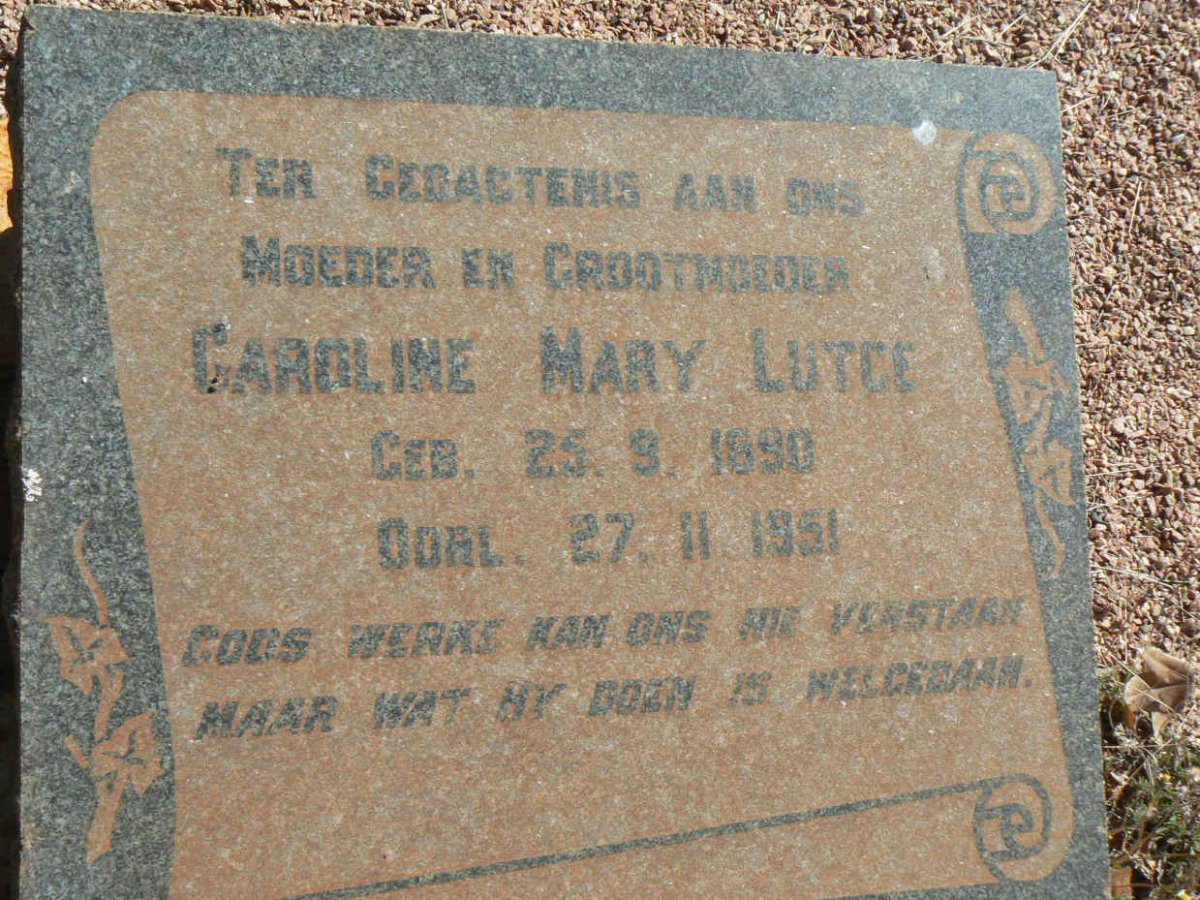 LUTGE Caroline Mary 1890-1951