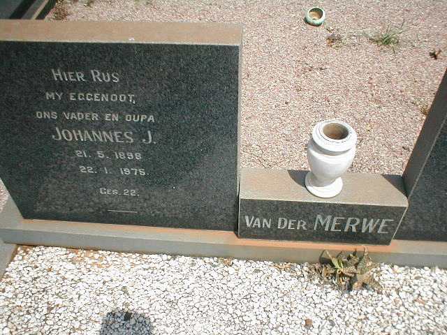 MERWE Johannes J., van der 1898-1975