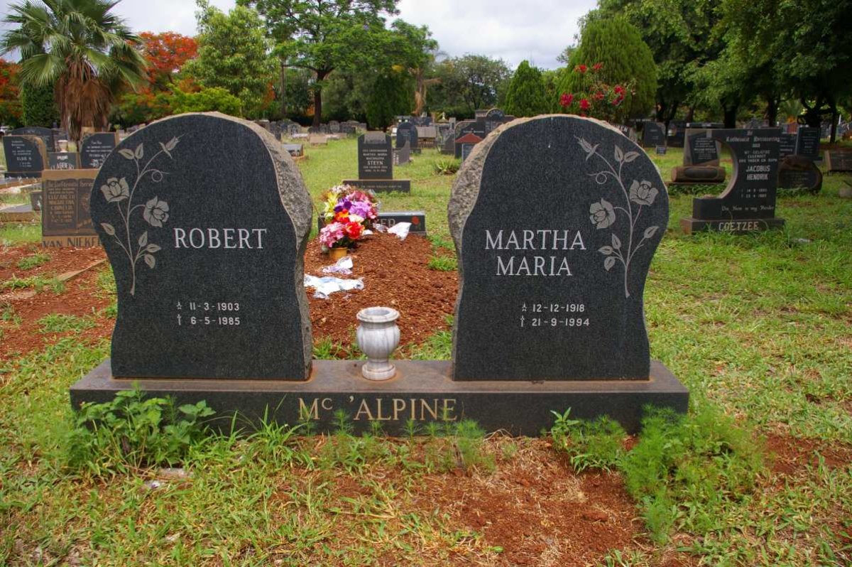 MCALPINE Robert 1903-1985 &amp; Martha Maria 1918-1994