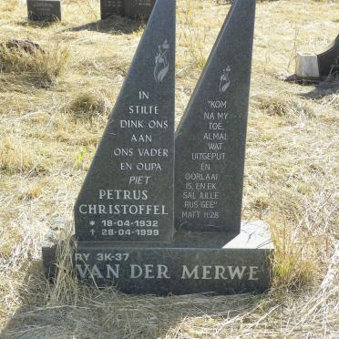 MERWE Petrus Christoffel, van der 1932-1999