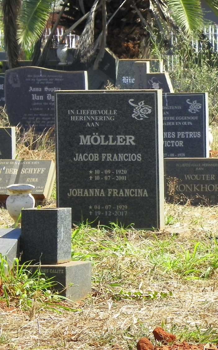 MÖLLER Jacob Francios 1920-2001 &amp; Johanna Francina 1929-2017