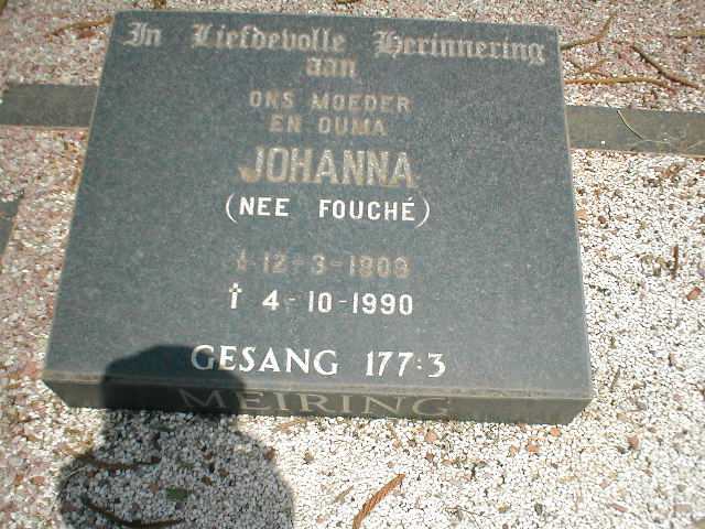 MEIRING Johanna geb. FOUCHÉ 1908-1990