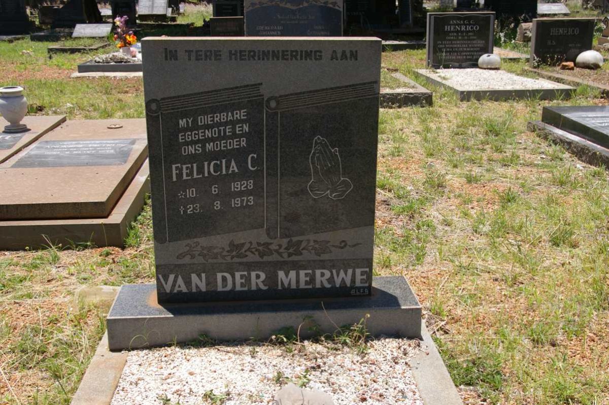 MERWE Felicia C., van der 1928-1973