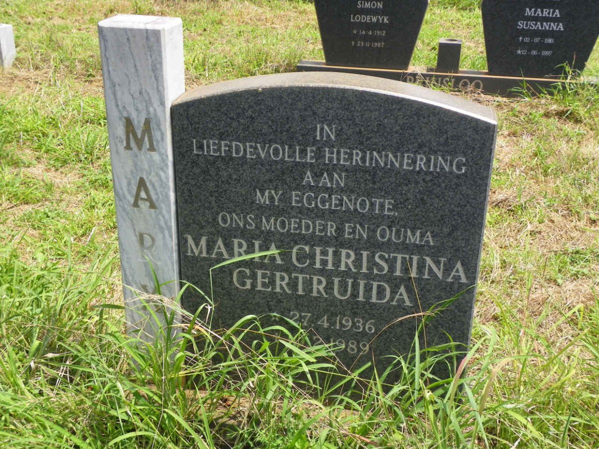 MARX Maria Christina Gertruida 1936-1989