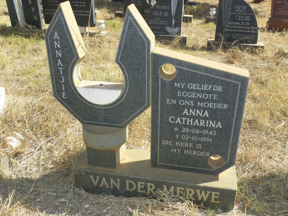 MERWE Anna Catharina, van der 1943-1991