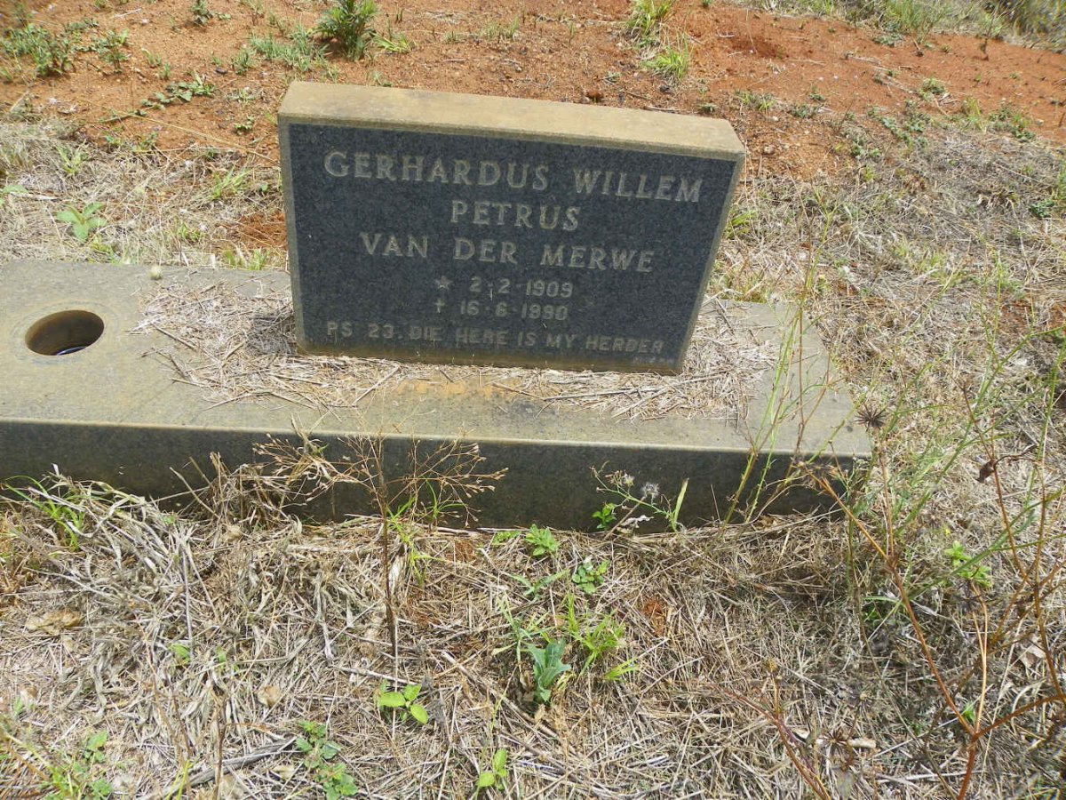 MERWE Gerhardus Willem Petrus, van der 1909-1990