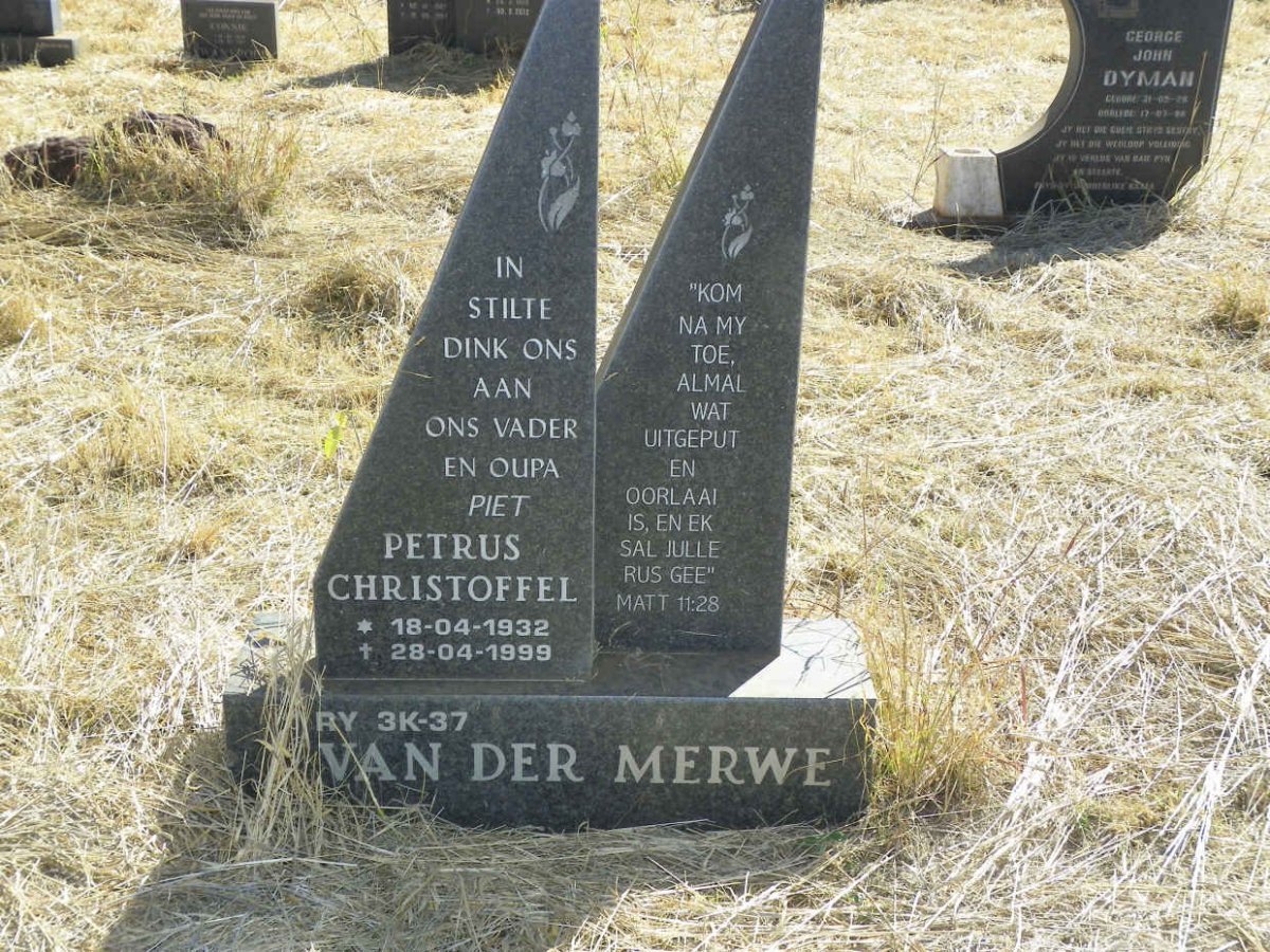 MERWE Petrus Christoffel, van der 1932-1999