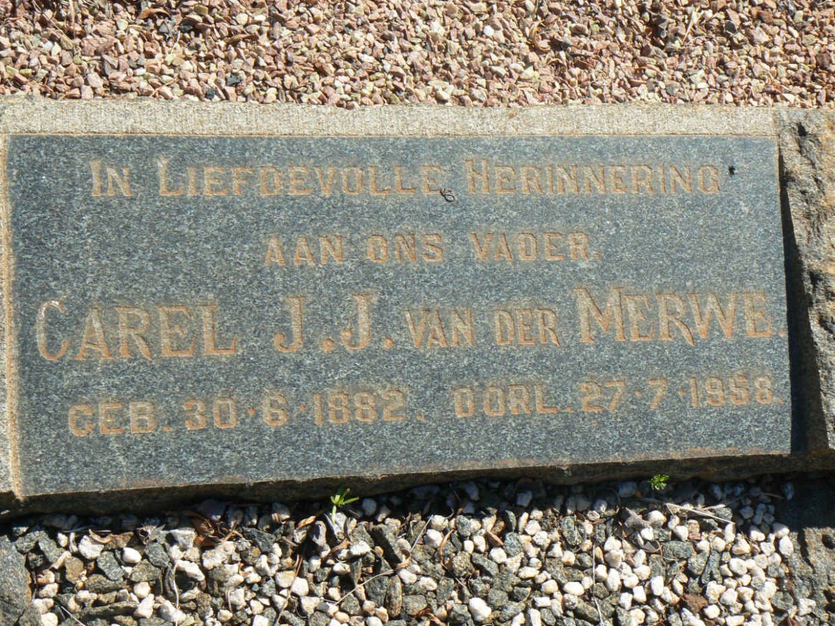 MERWE Carel J.J., van der 1882-1958