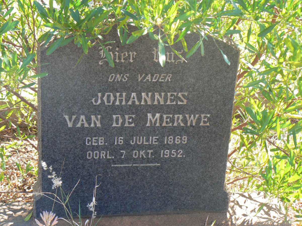 MERWE Johannes, van de 1869-1952