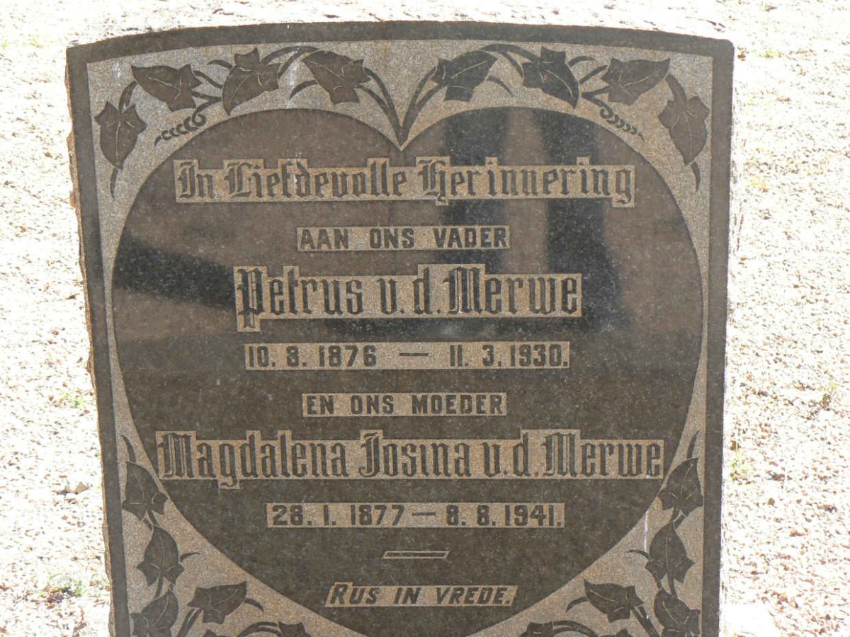 MERWE Petrus, v.d. 1876-1930 &amp; Magdalena Josina 1877-1941