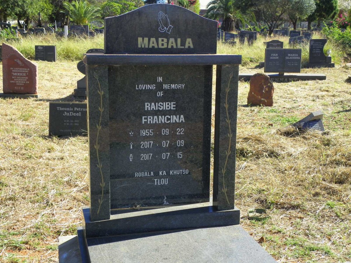 MBALA Raisibe Francina 1955-2017