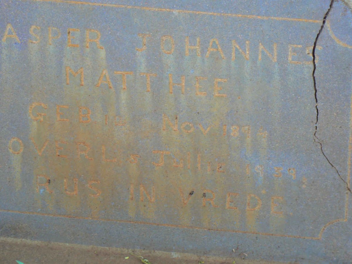 MATTHEE Casper Johannes 1894-1939