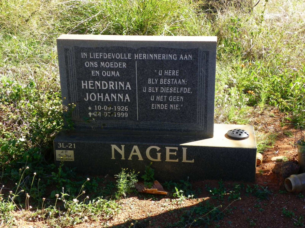 NAGEL Hendrina Johanna 1926-1999
