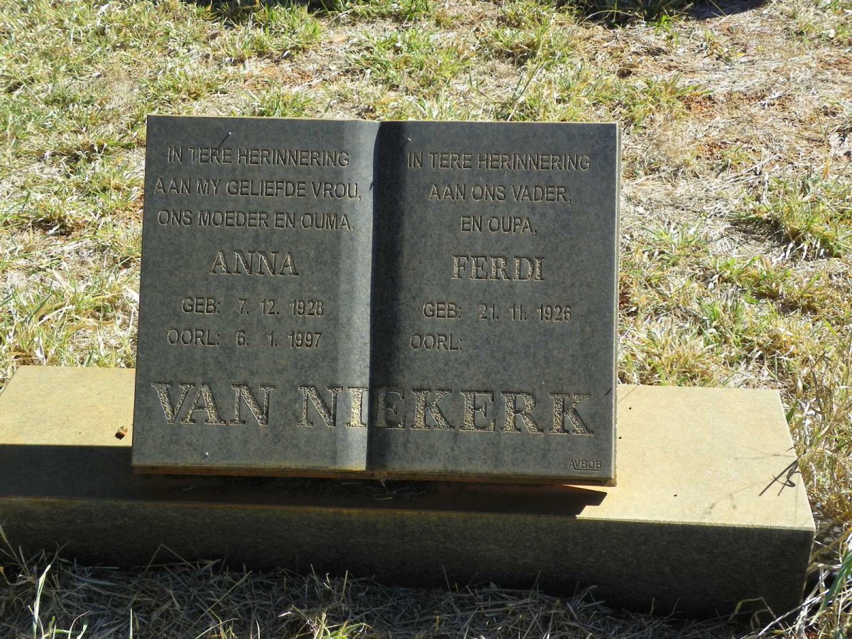NIEKERK Ferdi, van 1926- &amp; Anna 1928-1997