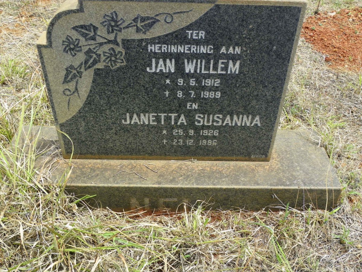 NEL Jan Willem 1912-1989 &amp; Janetta Susanna 1926-1996