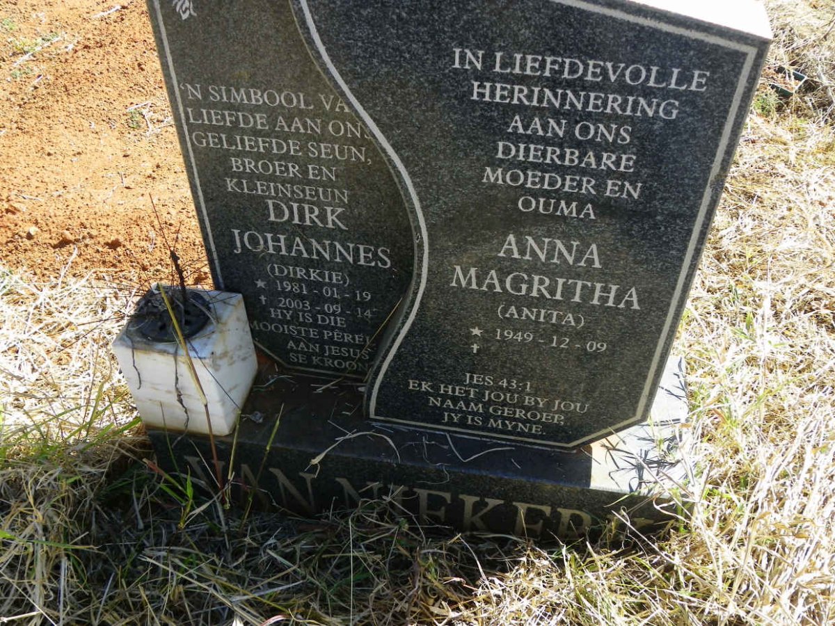 NIEKERK Anna Magritha, van 1949- :: VAN NIEKERK Dirk Johannes 1981-2003