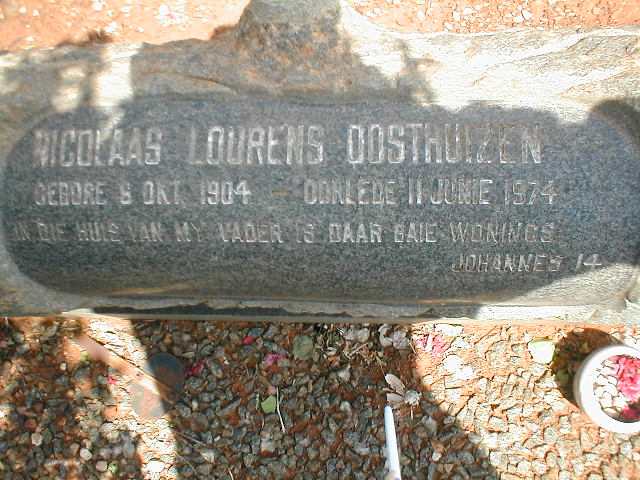 OOSTHUIZEN Nicholaas Lourens 1904-1974