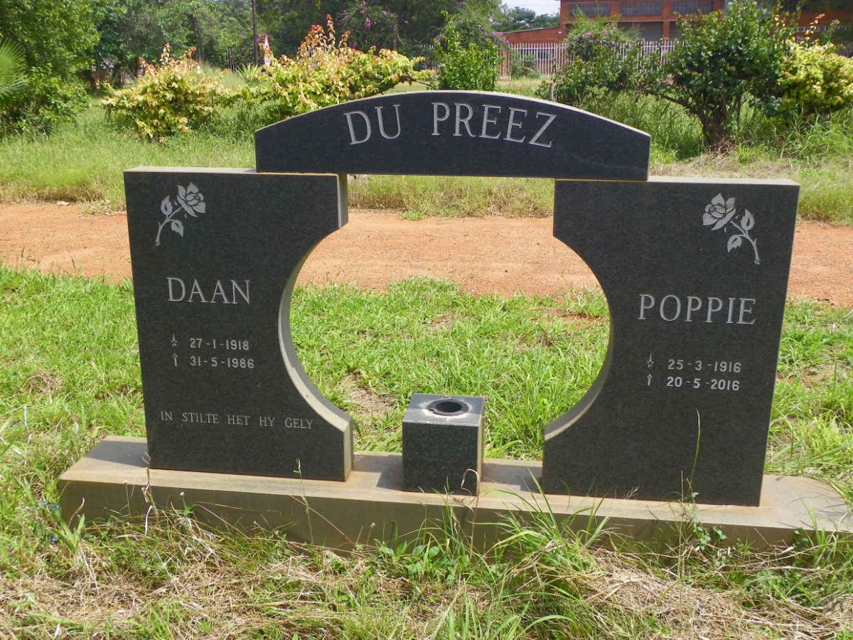 PREEZ Daan, du 1918-1986 &amp; Poppie 1916-2016
