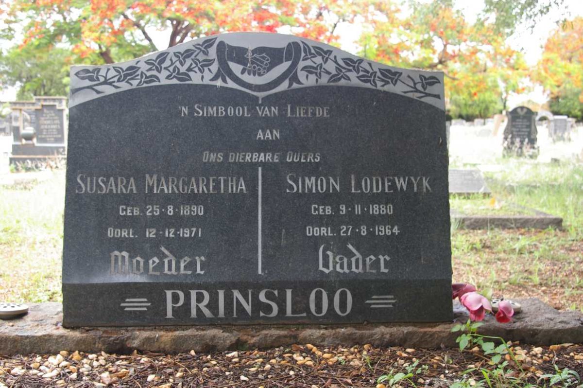 PRINSLOO Simon Lodewyk 1880-1964 &amp; Susara Margaretha 1890-1971