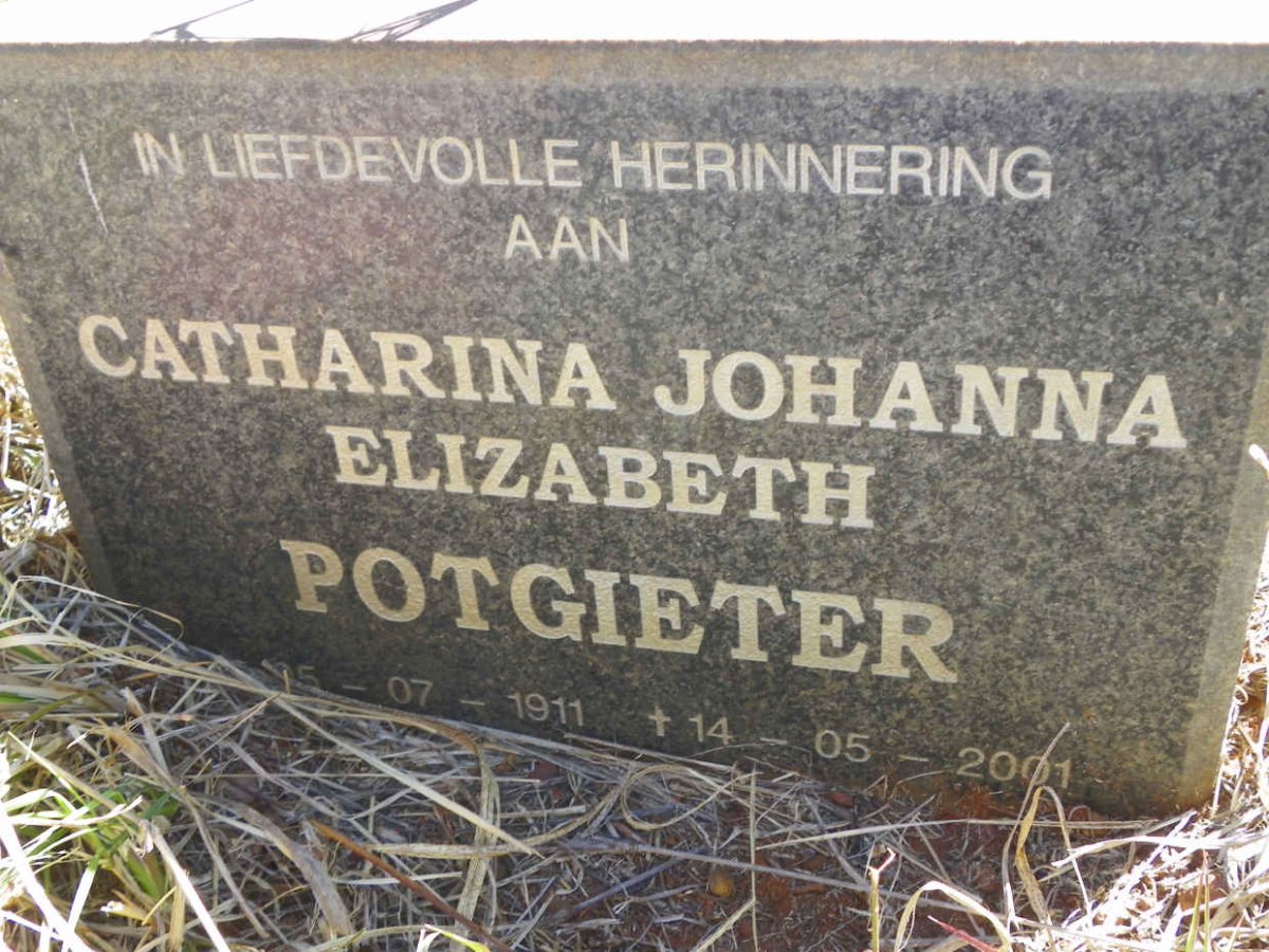 POTGIETER Catharina Johanna Elizabeth 1911-2001