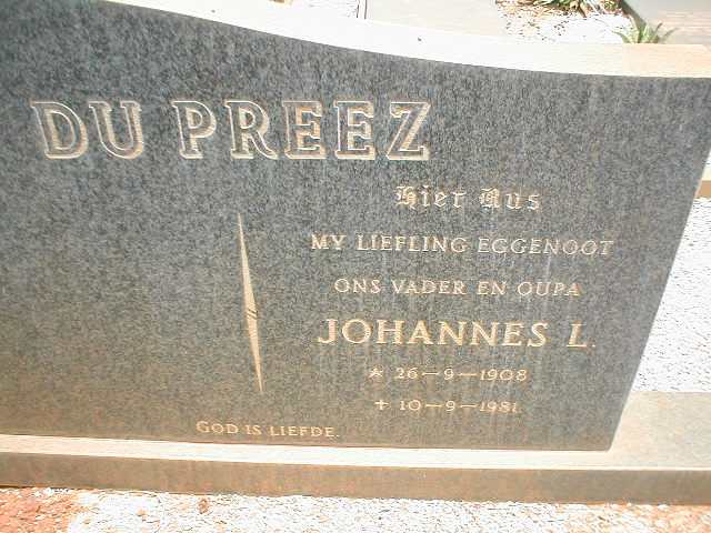PREEZ Johannes L., du 1908-1981