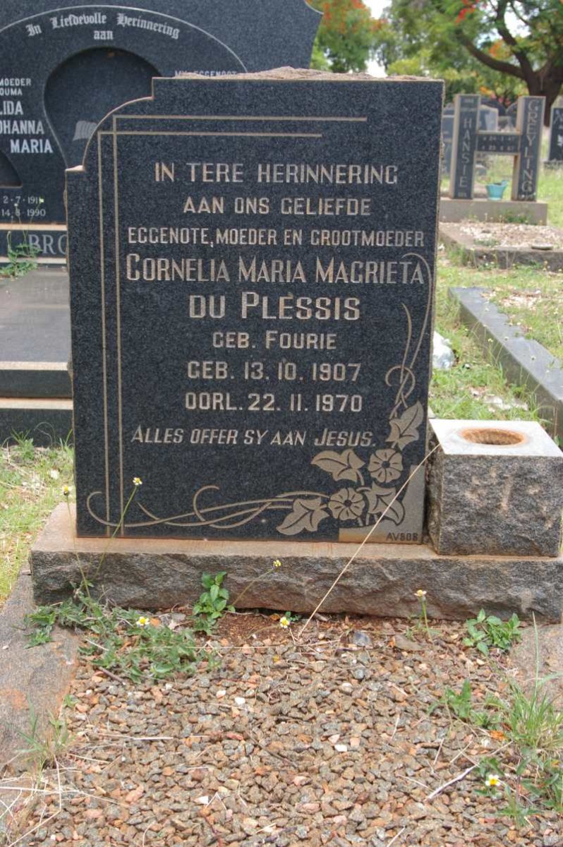 PLESSIS Cornelia Maria Magrieta, du nee FOURIE 1907-1970