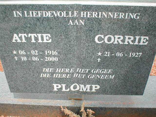 PLOMP Corrie 1927- &amp; Attie 1916-2000