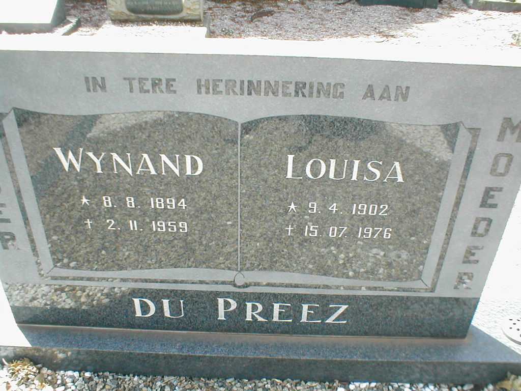PREEZ Wynand, du 1894-1959 &amp; Louisa 1902-1976
