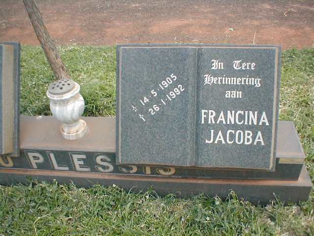 PLESSIS Francina Jacoba, du 1905-1992
