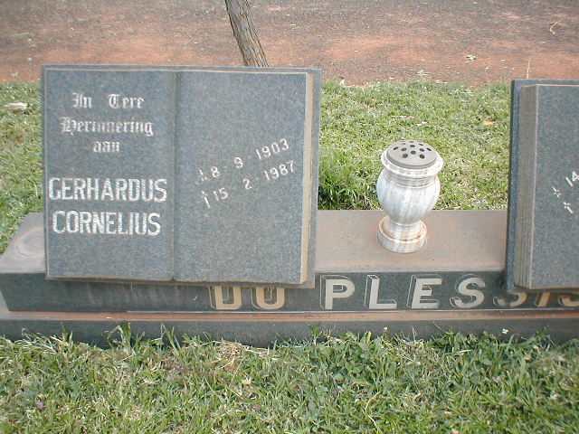 PLESSIS Gerhardus Cornelius, du 1903-1987