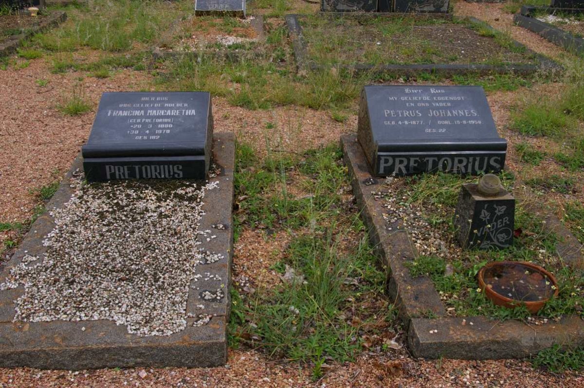 PRETORIUS Petrus Johannes 1877-1958 &amp; Francina Margaretha PRETORIUS 1880-1970