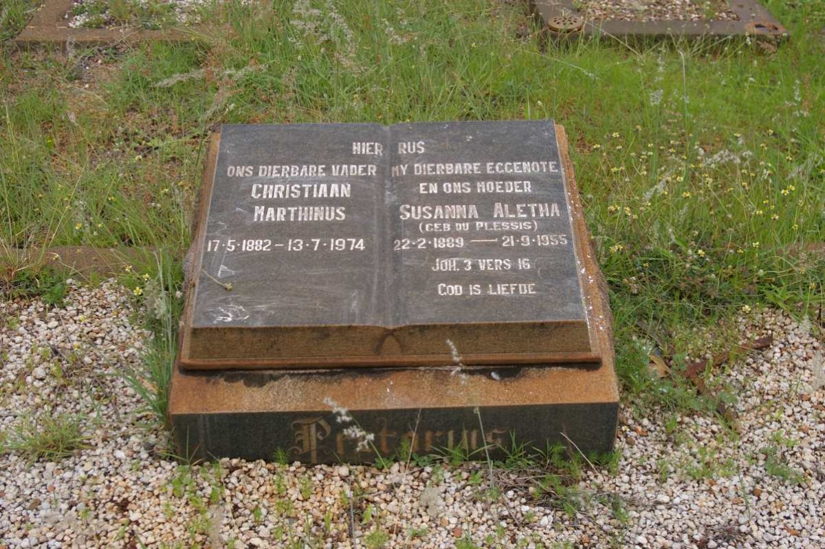 PRETORIUS Christiaan Marthinus 1882-1974 &amp; Susanna Aletha DU PLESSIS 1889-1955