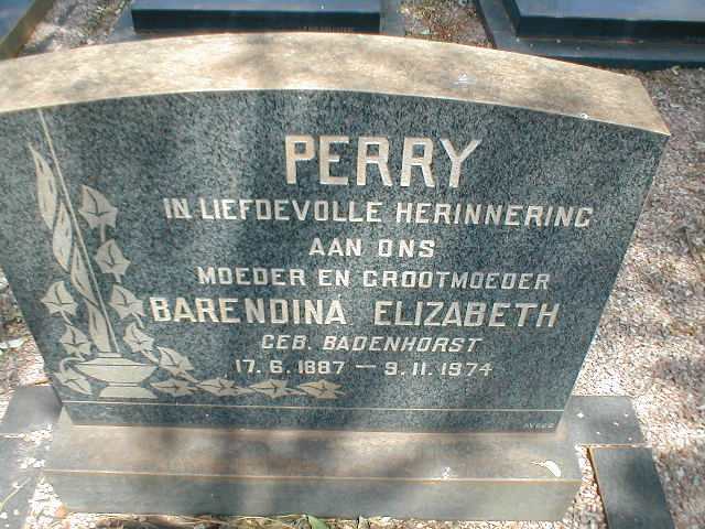 PERRY Barendina Elizabeth geb. BADENHORST 1887-1974