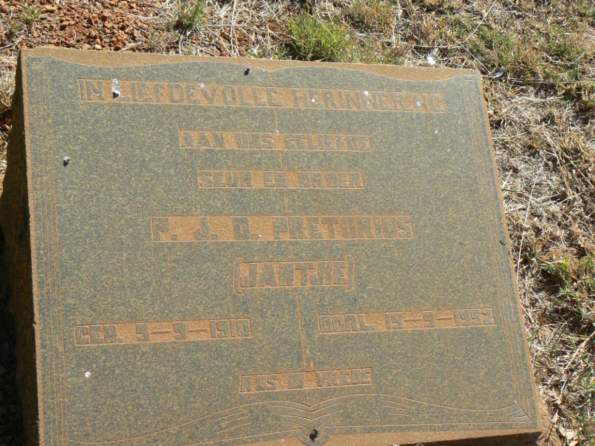 PRETORIUS P.J.D. 1910-1952