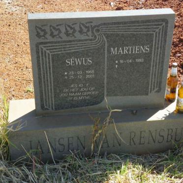 RENSBURG Sewus, Jansen van 1968-2001 :: JANSEN VAN RENSBURG Martiens 1993-